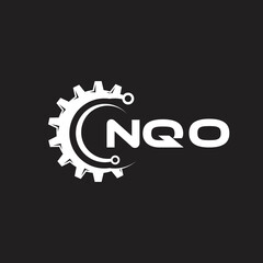 NQO letter technology logo design on black background. NQO creative initials letter IT logo concept. NQO setting shape design.
