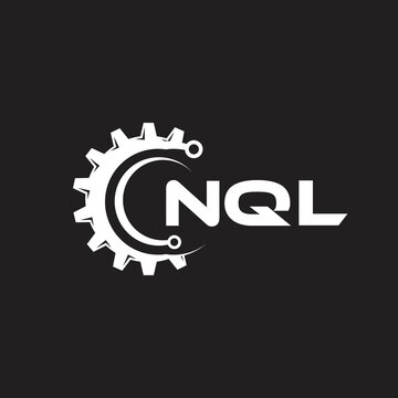 NQL letter technology logo design on black background. NQL creative initials letter IT logo concept. NQL setting shape design.
