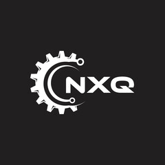 NXQ letter technology logo design on black background. NXQ creative initials letter IT logo concept. NXQ setting shape design.
