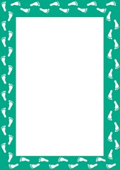 footstep frame with white background
