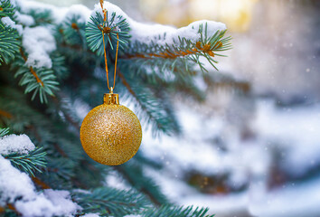christmas ball on a tree