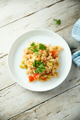 Healthy quinoa pilau with vegetables