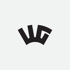 Initial letter WG monogram logo template.