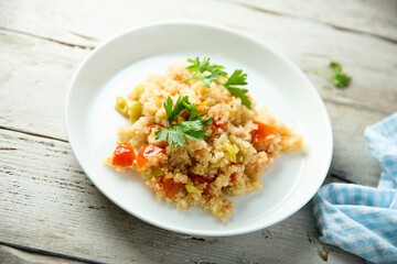 Healthy quinoa pilau with vegetables