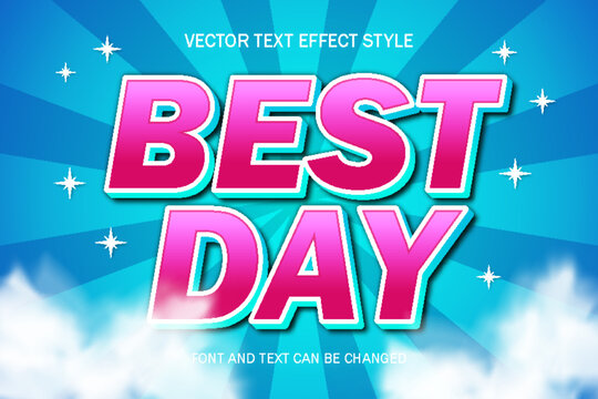 best day ever font typography 3d editable text effect style lettering template background