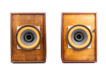 Two vintage speakers with full range drivers