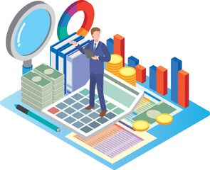 会計士や財務部分のイメージイラスト