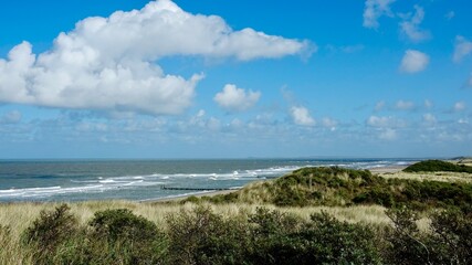 Fototapeta na wymiar Dünenlandschaft an der Nordsee in den Niederlanden