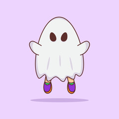 Kid wearing ghost spirit halloween costume