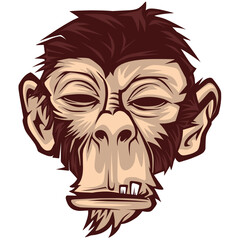 Monkey face mascot logo vector illustration
