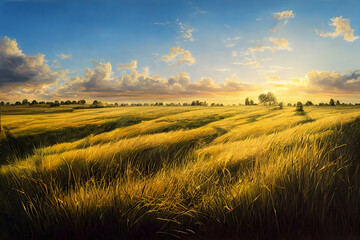 Obraz na płótnie Canvas A landscape field
