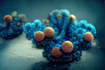 Positive-Strand RNA Viruses, covid (artistic visualisation)