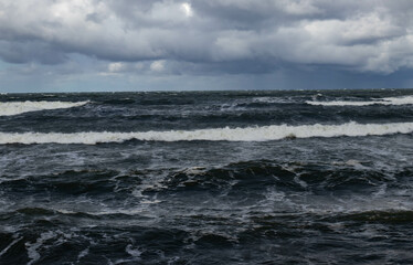stormy sea waves