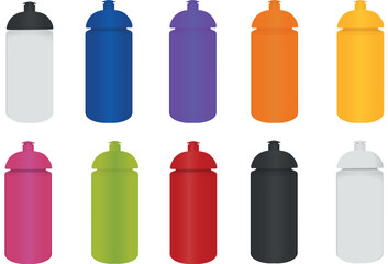 Baseline sports bottle colour collection for logo mock ups.