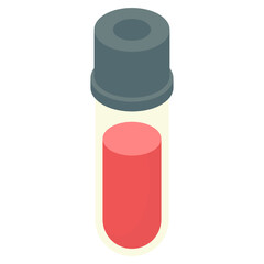 An editable design icon of sample tube, lab apparatus