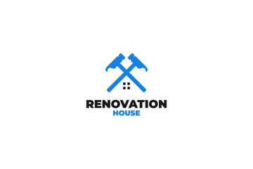 Obraz premium Renovation house logo design vector illustration