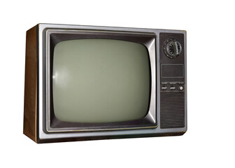 Old TV vintage, tv tube television in wood case tv electric home use equipment.