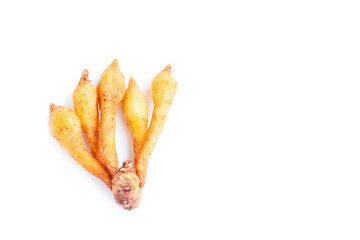 Finger root or Kaempferia isolated on white background, Organic vegetables, Herbal plant, Food ingredient