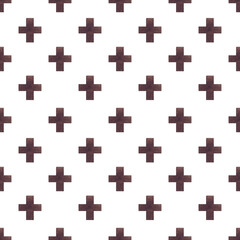 Naklejka na ściany i meble geometric watercolor patten seamless, repeat black cross stitch pattern on white background, scandinavian style, for baby products, wallpaper, wrapping paper, scrapbooking
