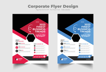 Corporate Business Flyer Corporate Flyer Template Geometric shape Flyer Circle Abstract Colorful concepts