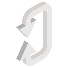 A perfect design icon of turn double head arrow