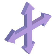 A unique design icon of four Direction arrows 