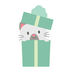 Cute Kitty In A Gift Box