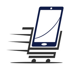 phone shop online logo Icon Illustration Brand Identity