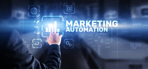 Fototapeta na wymiar Marketing automation concept. Business Technology Internet and network