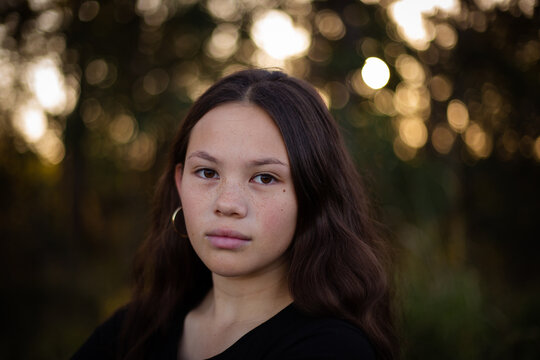 Portrait of a teen girl outside