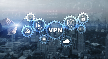 Fototapeta na wymiar VPN virtual private network proxy and ssl concept