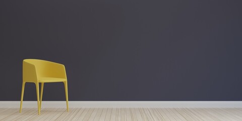 Yellow armchair in the room