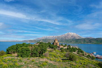 Akdamar church and lake and sea view at the back