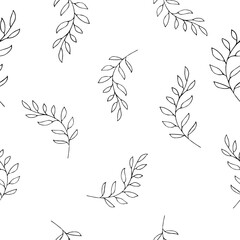 Print. VeVector seamless pattern of grass and flowers 