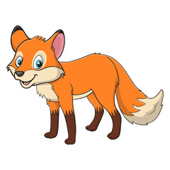 vector illustration of cute fox cartoon