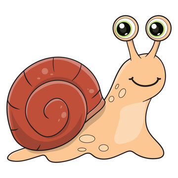 vector illustration of cute snail cartoon