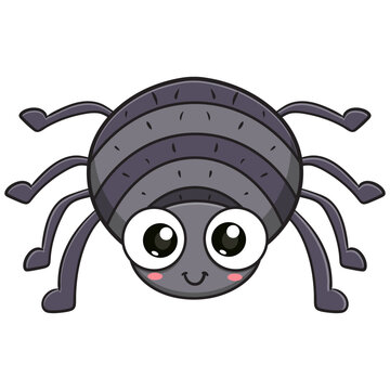 vector illustration of cute spider cartoon