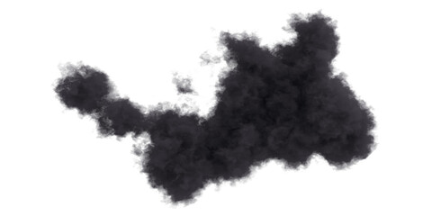 Halloween black smoke clouds. 3d elements with transparent background.