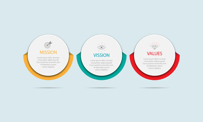 mision,vision,values,graphic design template.
