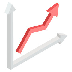 Creative design icon of growth chart 