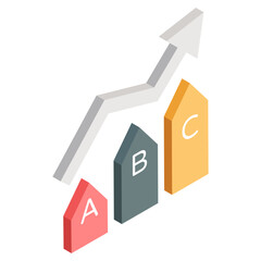 Creative design icon of growth chart 