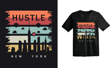 Hustle new york t shirt design