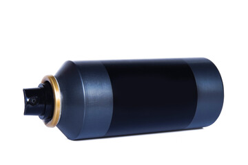 black cosmetic container or bottle isolated on white. With clipping path