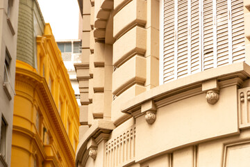 Facade of an old building in downtown Rio de Janeiro.