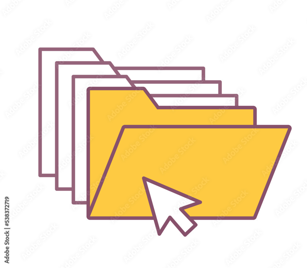 Fototapete retro folders concept. graphic element for programs and applications, computer interface. exchange o