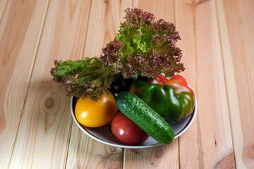 Vegetable layout with tomatoes