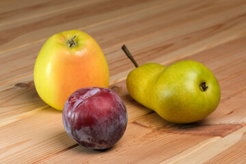 Fruit layout on a wooden table