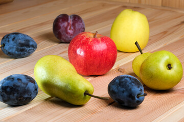 Fruit layout on a wooden table
