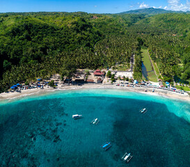 Nusa Penida island beautiful landscape beach aerial view