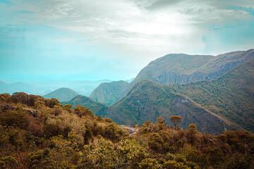 Portals of Hercules located in the mountains of horg&atilde;os and a formation of mountains where you have a beautiful sunrise